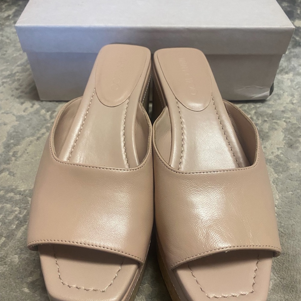 Jimmy Choo Blush Leather Mules